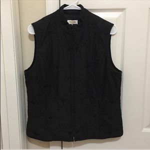 Talbots Petites Floral Quilted Vest || Size Medium